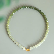 Natural Jade Necklace Silver Nephrite Necklace