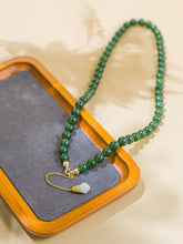 Natural Jade Necklace Silver Nephrite Necklace