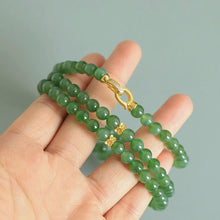 Natural Jade Necklace Silver Nephrite Necklace