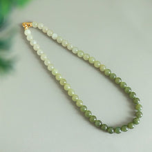 Natural Jade Necklace Silver Nephrite Necklace