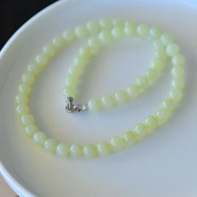 Natural Jade Necklace Silver Nephrite Necklace