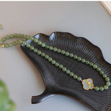 Natural Jade Necklace Silver Nephrite Necklace