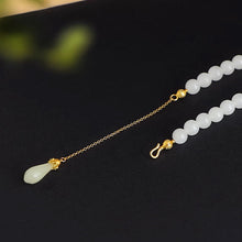 Natural Jade Necklace Silver Nephrite Necklace