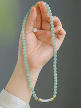 Natural Jade Necklace Silver Nephrite Necklace
