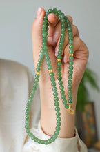 Natural Jade Necklace Silver Nephrite Necklace