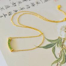 Natural Jade Necklace Silver Nephrite Necklace