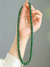 Natural Jade Necklace Silver Nephrite Necklace