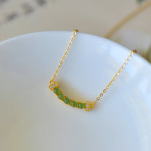 Natural Jade Necklace Silver Nephrite Necklace