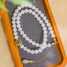 Natural Jade Necklace Silver Nephrite Necklace