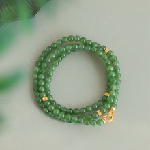 Natural Jade Necklace Silver Nephrite Necklace