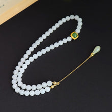 Natural Jade Necklace Silver Nephrite Necklace