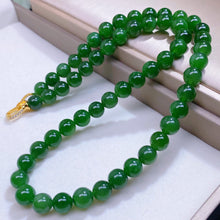 Natural Jade Necklace Silver Nephrite Necklace