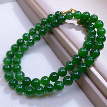 Natural Jade Necklace Silver Nephrite Necklace