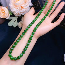 Natural Jade Necklace Silver Nephrite Necklace