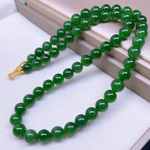 Natural Jade Necklace Silver Nephrite Necklace