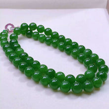 Natural Jade Necklace Silver Nephrite Necklace