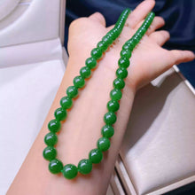 Natural Jade Necklace Silver Nephrite Necklace