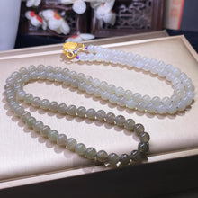 Natural Jade Necklace Silver Nephrite Necklace