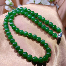 Natural Jade Necklace Silver Nephrite Necklace