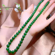 Natural Jade Necklace Silver Nephrite Necklace