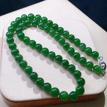 Natural Jade Necklace Silver Nephrite Necklace