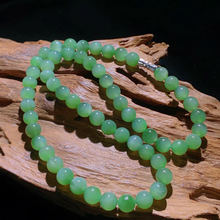 Natural Jade Necklace Silver Nephrite Necklace
