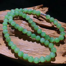 Natural Jade Necklace Silver Nephrite Necklace