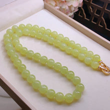 Natural Jade Necklace Silver Nephrite Necklace