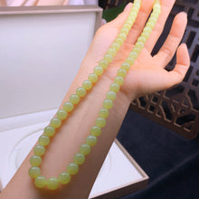 Natural Jade Necklace Silver Nephrite Necklace