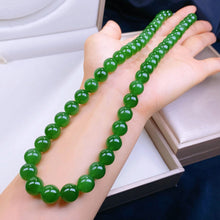 Natural Jade Necklace Silver Nephrite Necklace