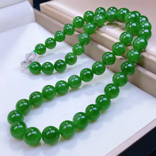Natural Jade Necklace Silver Nephrite Necklace