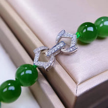 Natural Jade Necklace Silver Nephrite Necklace