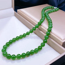 Natural Jade Necklace Silver Nephrite Necklace