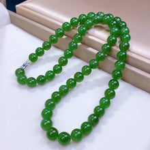 Natural Jade Necklace Silver Nephrite Necklace
