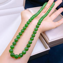 Natural Jade Necklace Silver Nephrite Necklace
