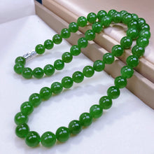 Natural Jade Necklace Silver Nephrite Necklace