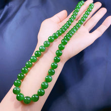 Natural Jade Necklace Silver Nephrite Necklace