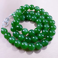 Natural Jade Necklace Silver Nephrite Necklace