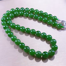 Natural Jade Necklace Silver Nephrite Necklace