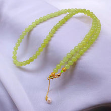 Natural Jade Necklace Silver Nephrite Necklace