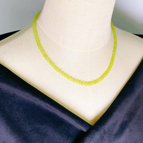 Natural Jade Necklace Silver Nephrite Necklace
