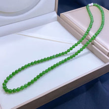Natural Jade Necklace Silver Nephrite Necklace