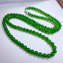 Natural Jade Necklace Silver Nephrite Necklace