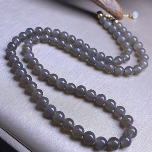 Natural Jade Necklace Silver Nephrite Necklace