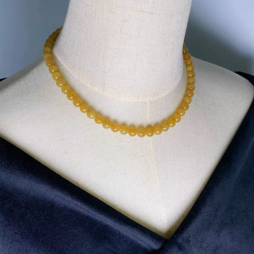 Natural Jade Necklace Silver Nephrite Necklace