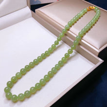 Natural Jade Necklace Silver Nephrite Necklace
