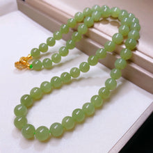 Natural Jade Necklace Silver Nephrite Necklace