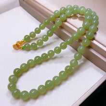 Natural Jade Necklace Silver Nephrite Necklace