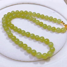 Natural Jade Necklace Silver Nephrite Necklace