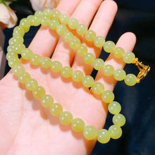 Natural Jade Necklace Silver Nephrite Necklace